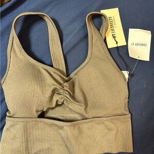 Forever 21 Ribbed Sports Bra - Brown